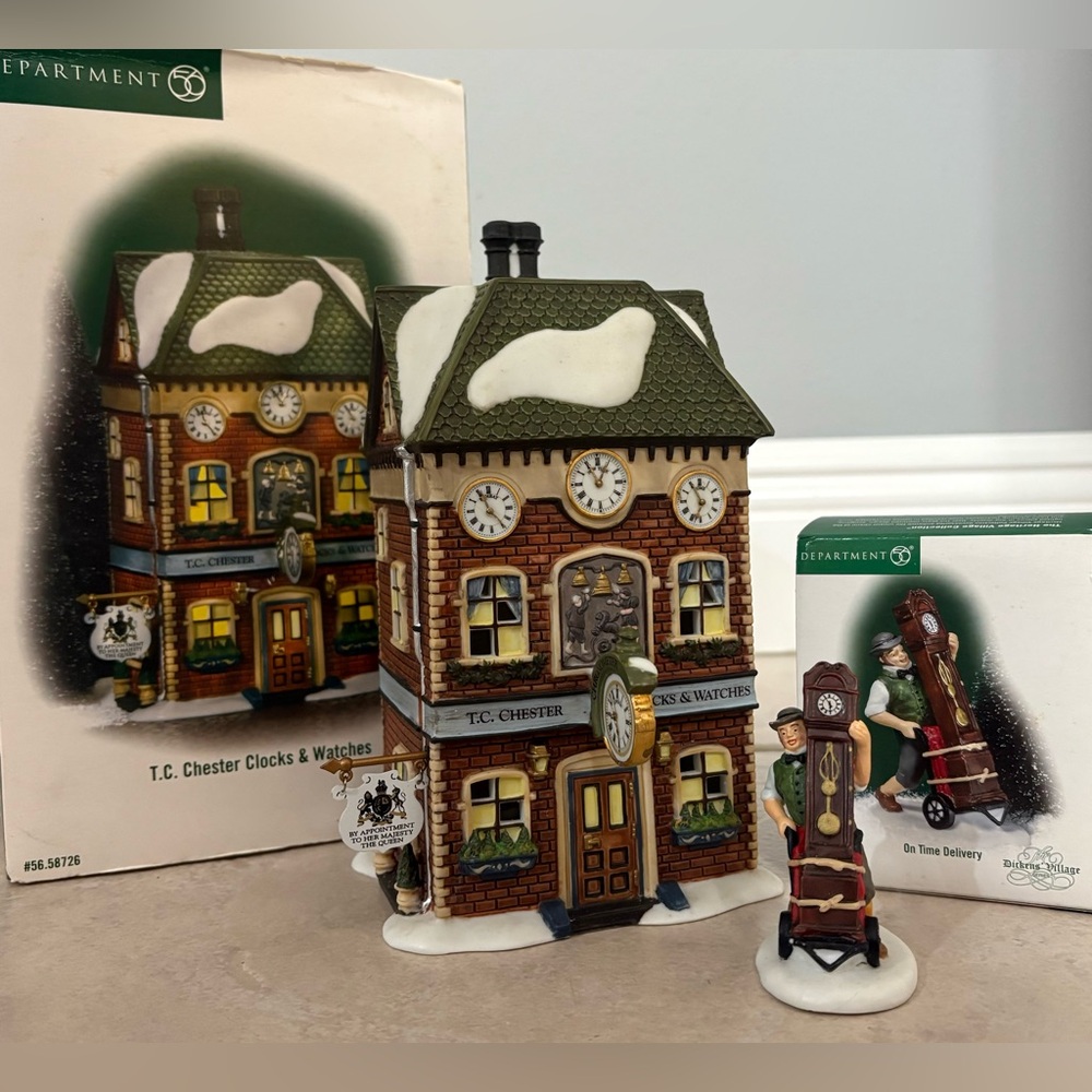 Department 56 T.C. Chester Clocks & Watches 
& On Time Delivery
( Bundle 2 pcs)